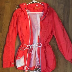 Hooded Rain Jacket with Ties